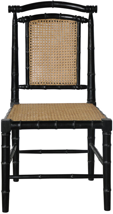 Colonial Bamboo Side Chair, Hand Rubbed Black