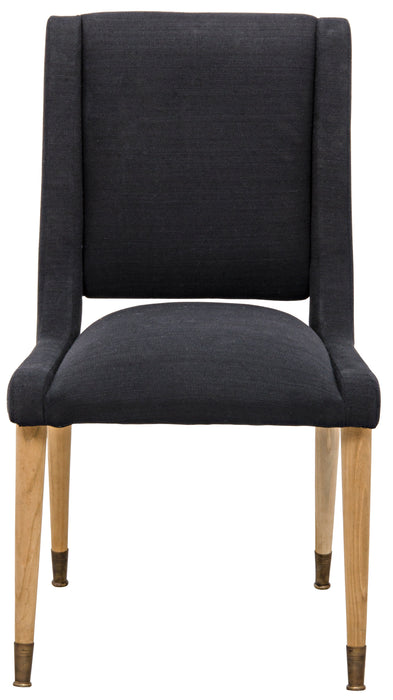Lino Dining Chair, Teak with Black Woven Fabric