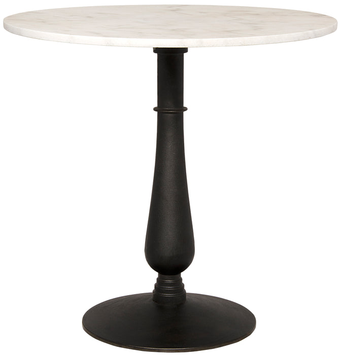 Cobus Side Table, Black Steel with White Marble