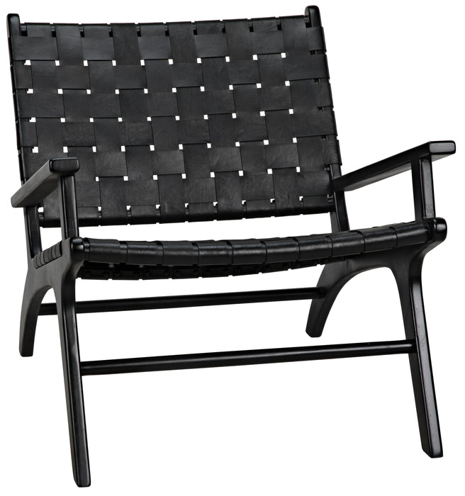 Kamara Arm Chair, Black with Black Leather