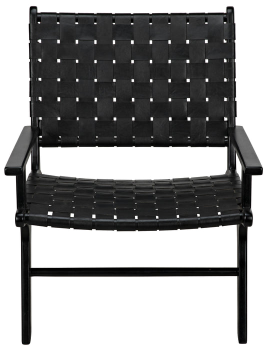 Kamara Arm Chair, Black with Black Leather