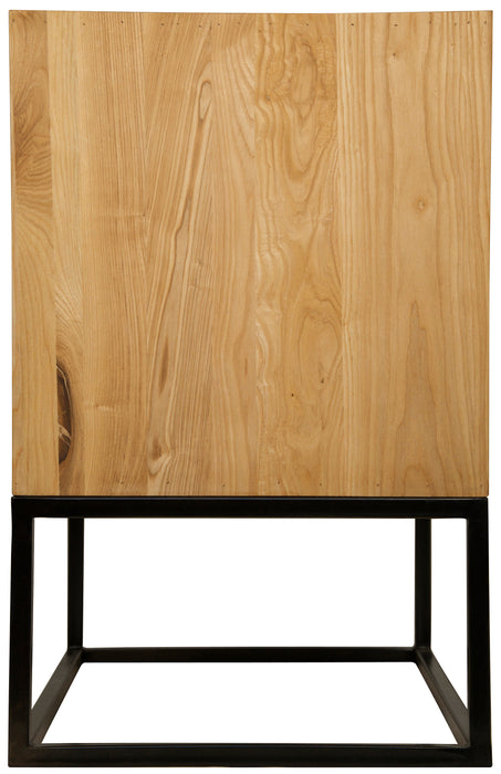 Garland Side Table, Elm with Black Steel
