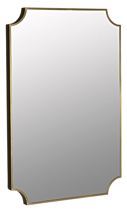 Convexed Mirror, Steel, Antique Brass