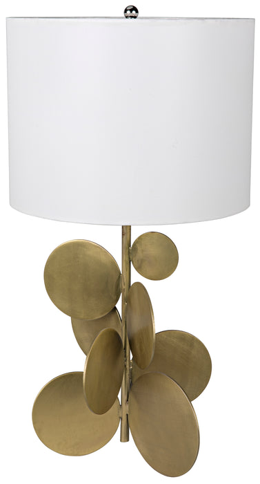 Vadim Table Lamp with Shade, Metal with Brass Finish