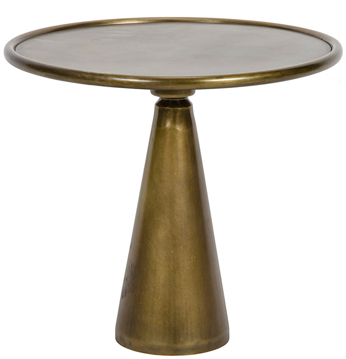 Hiro Short Side Table, Metal with Brass Finish