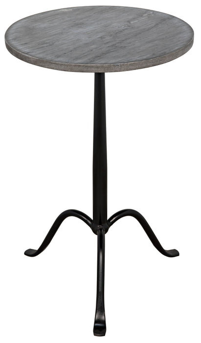 Cosmopolitan Side Table, Black Steel with Marble