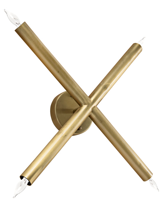 Cross Sconce, Metal with Brass Finish