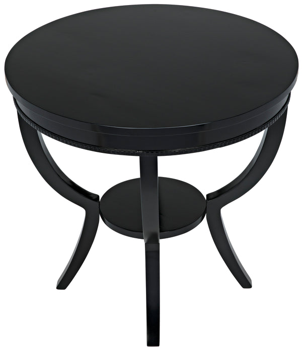 Scheffield Round End Table, Black