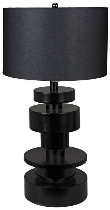 Wilton Table Lamp, Black Steel with Shade