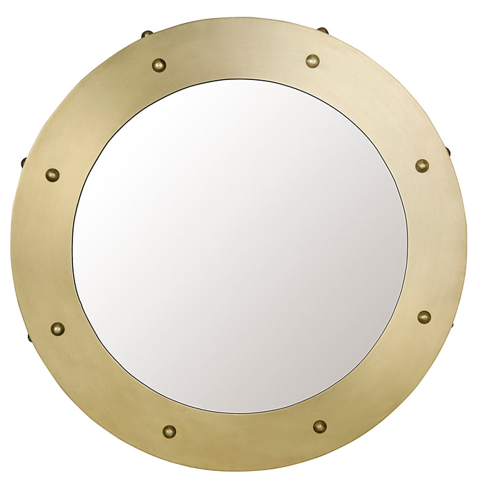 Clay Mirror, Small, Metal with Brass Finish