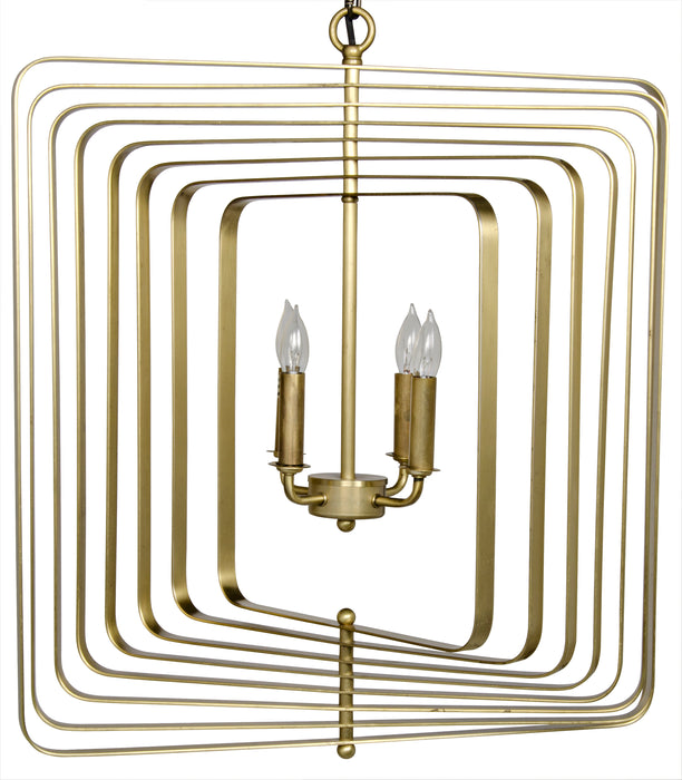 Dimaclema Chandelier, Small, Metal with Brass Finish