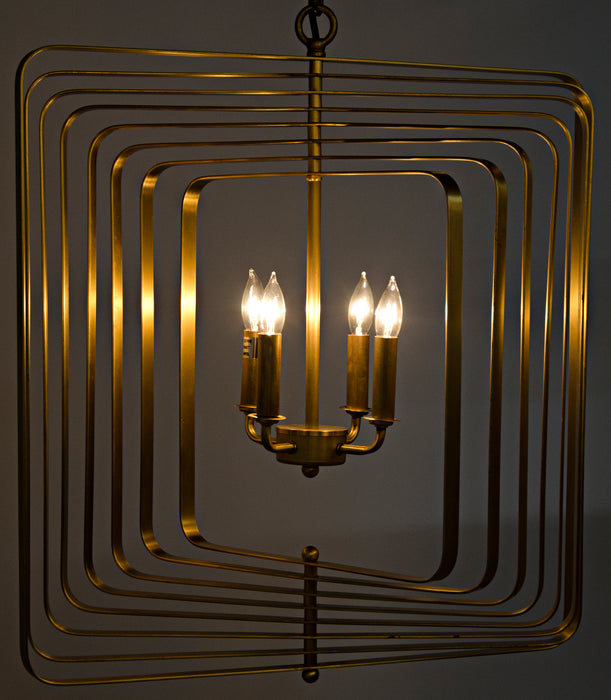 Dimaclema Chandelier, Small, Metal with Brass Finish