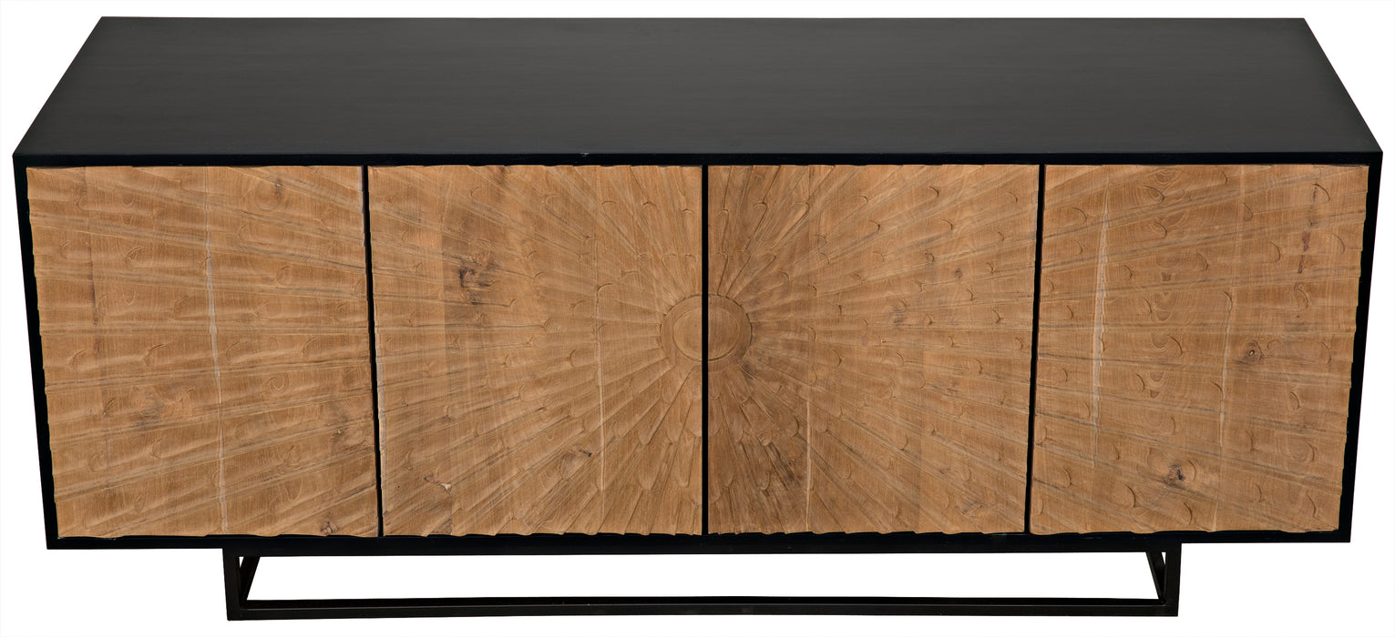 Ra Sideboard, Hand Rubbed Black with Teak