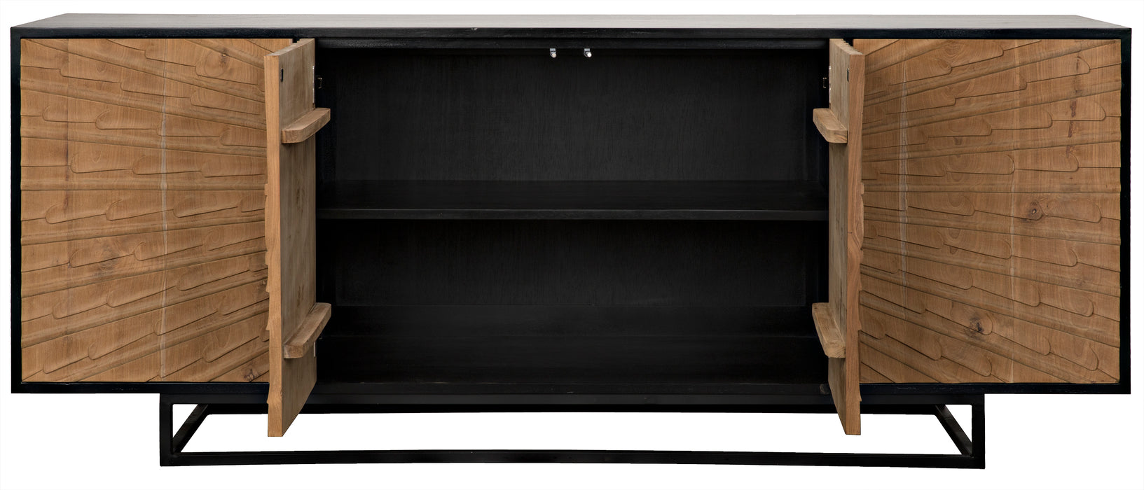 Ra Sideboard, Hand Rubbed Black with Teak