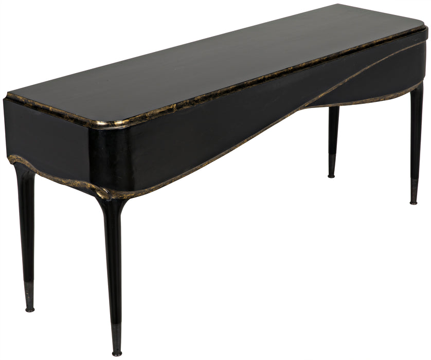 Carlisle Console, Hand Rubbed Black with Gold