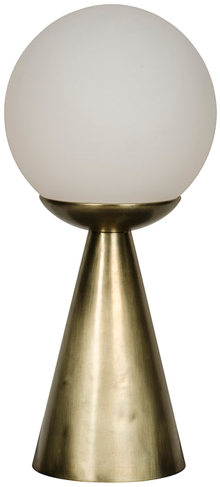 Merle Table Lamp, Antique Brass and Glass