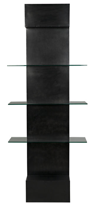 Colombo Shelving, Black Steel with Glass