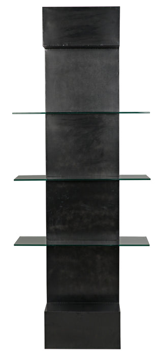 Colombo Shelving, Black Steel with Glass