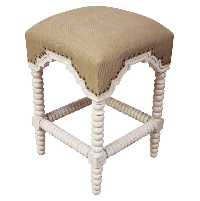 Abacus Counter Stool, White Wash