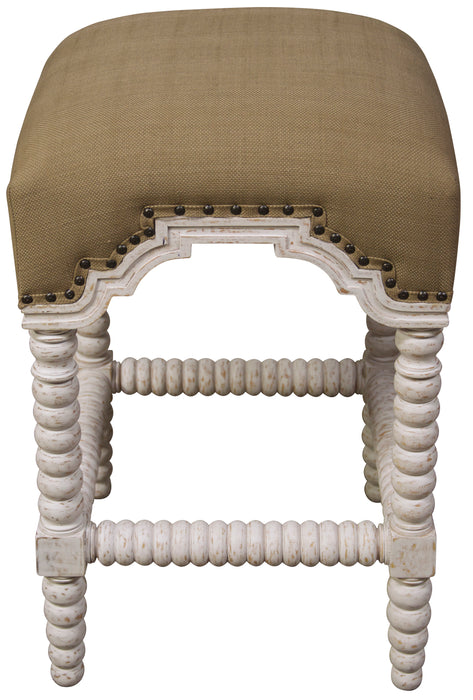 Abacus Counter Stool, White Wash