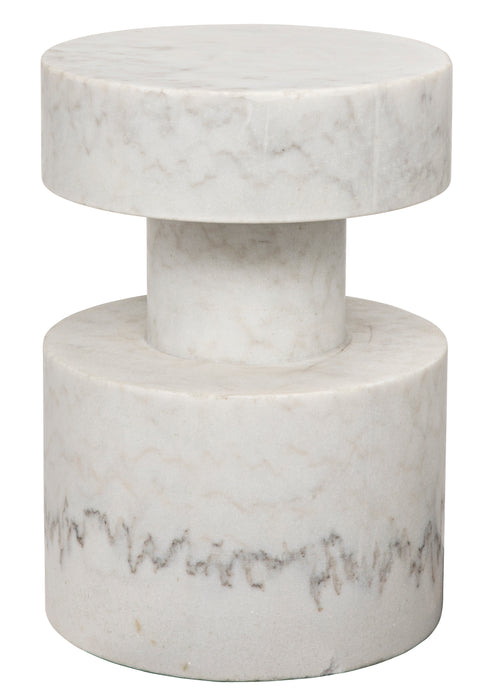 Mamud Side Table, White Marble