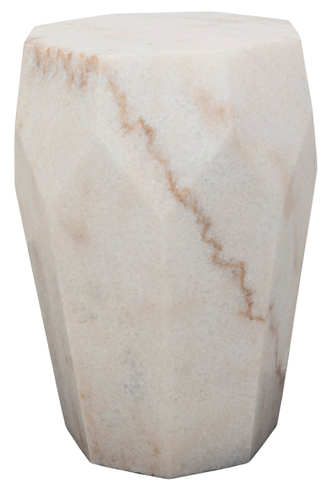Monolith Side Table, White Marble