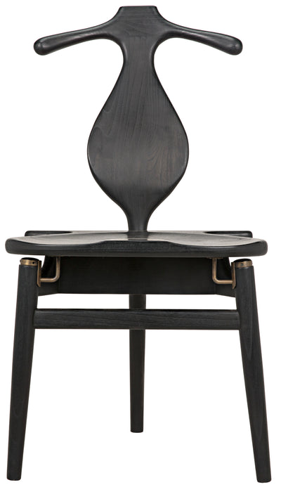 Figaro Chair with Jewelry Box, Charcoal Black