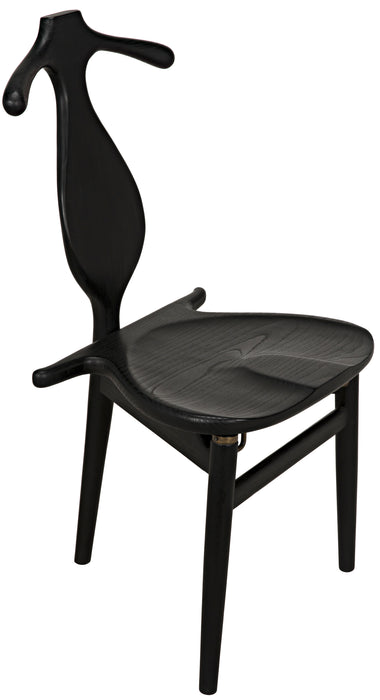 Figaro Chair with Jewelry Box, Charcoal Black