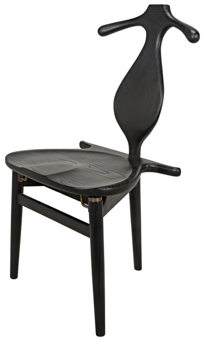 Figaro Chair with Jewelry Box, Charcoal Black