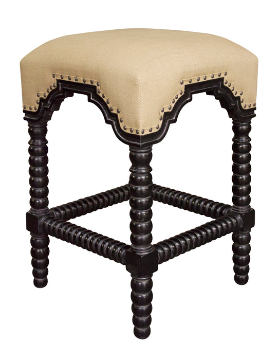 Abacus Counter Stool, Hand Rubbed Black