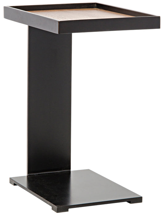 Ledge Side Table with Black Steel