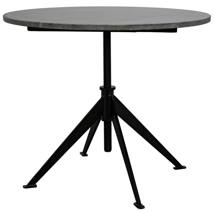 Matilo Adjustable Table, Black Steel Base with Marble Top