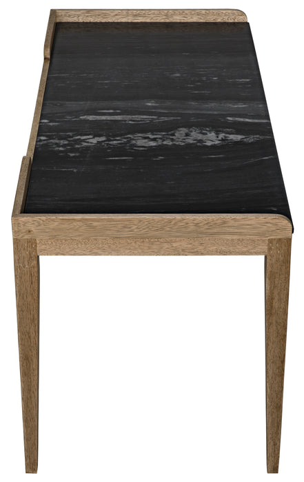 Wod Ward Desk, Bleached Walnut with Marble Top