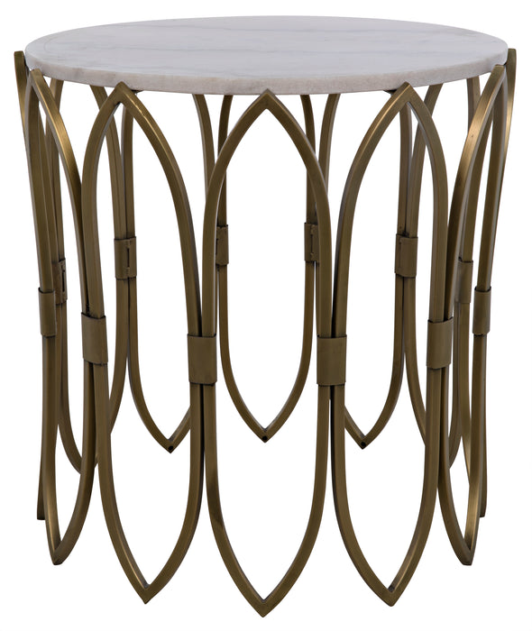 Nola Side Table, Steel with Brass Finish