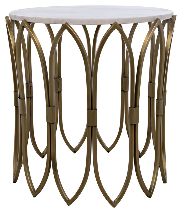 Nola Side Table, Steel with Brass Finish