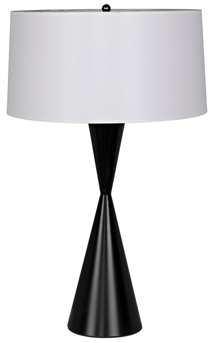 Noble Table Lamp with Shade, Black Steel
