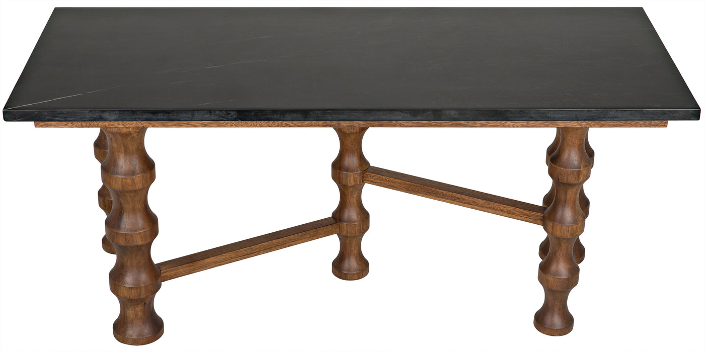 Creo Desk with Marble Top, Dark Walnut