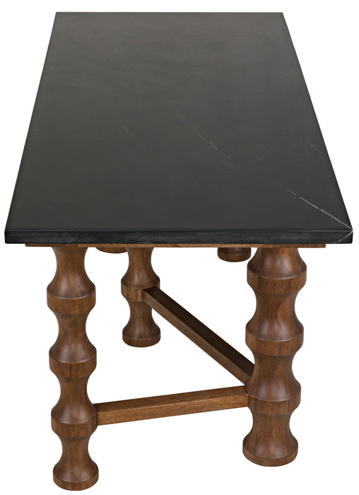Creo Desk with Marble Top, Dark Walnut