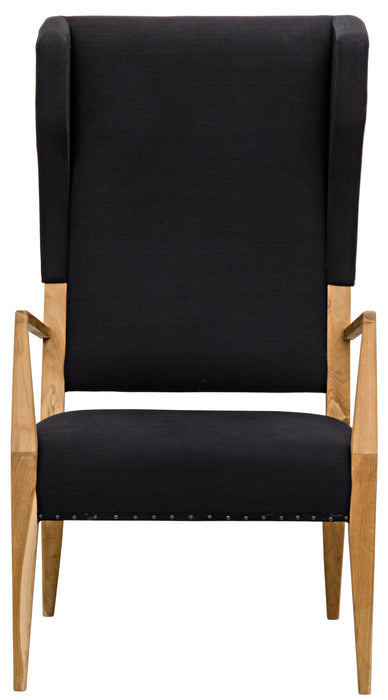Narciso Chair, Teak with Black Woven Fabric