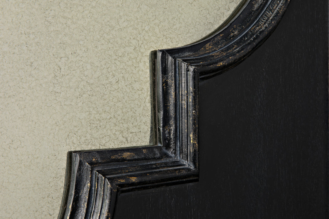 Good Luck Mirror, Hand Rubbed Black with Gold Trim