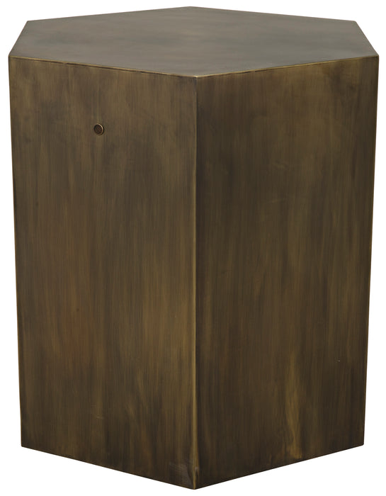 Aria Side Table A, Steel with Aged Brass Finish