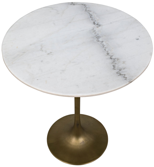 Laredo Bar Table 36", Metal with Brass Finish, White Stone Top