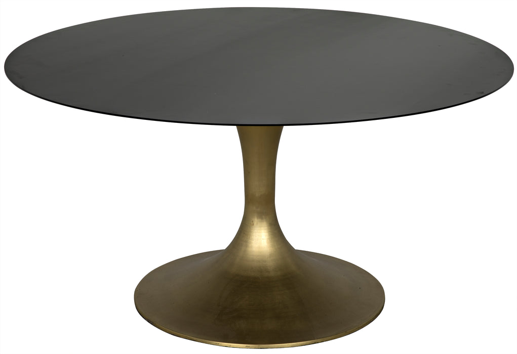 Herno Table, Steel with Brass Finished Base
