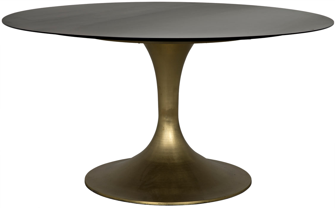Herno Table, Steel with Brass Finished Base