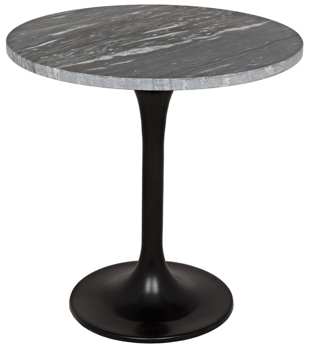 Laredo 20" Table, Black Marble Top, Metal with Black Finish