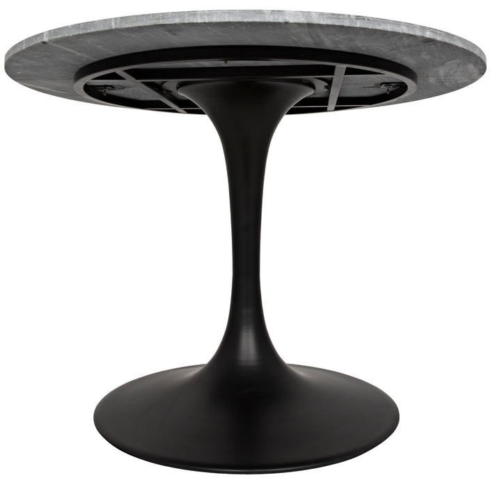 Laredo 40" Bistro Table with Black Marble Top, Metal with Black Finish