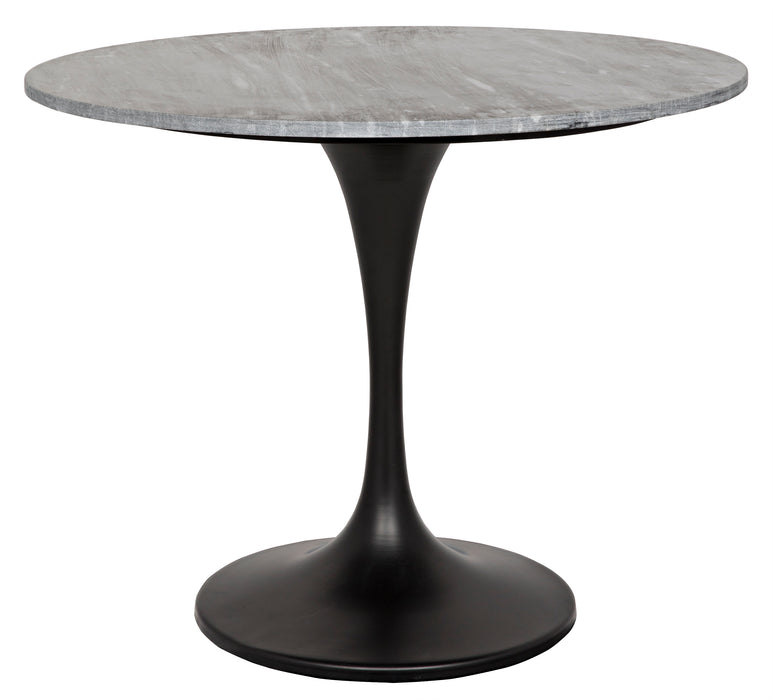 Laredo 36" Bistro Table with Black Marble Top, Metal with Black Finish