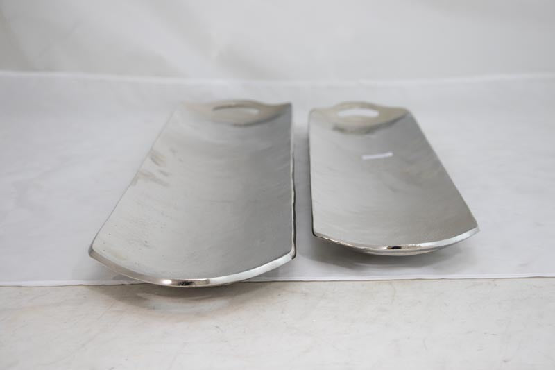 Set of Two (2) Silver Trays