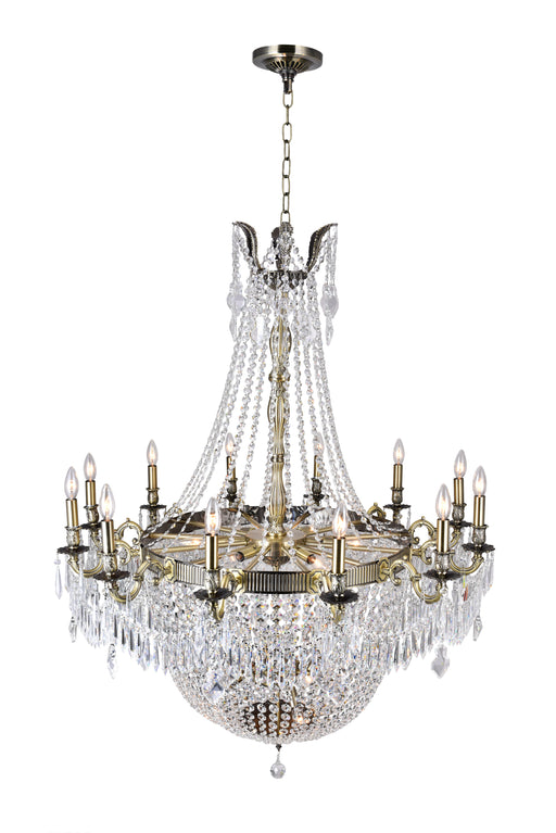 24 Light Up Chandelier with Antique Brass finish
