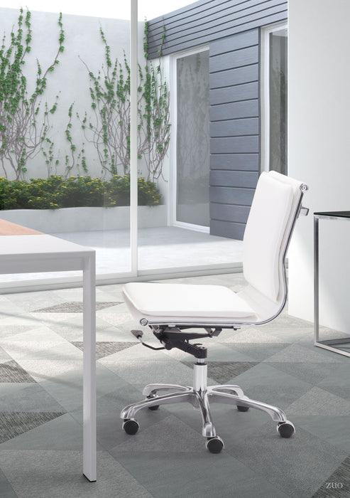 Lider Plus Armless Office Chair White